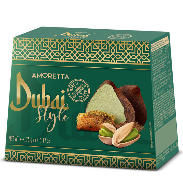 Шоколадные трюфели Dubai Style с хрустящим катаифи и фисташковой пастой 175 г Mieszko Шоколадные трюфели Dubai Style с хрустящим катаифи и фисташковой пастой 175 г Mieszko